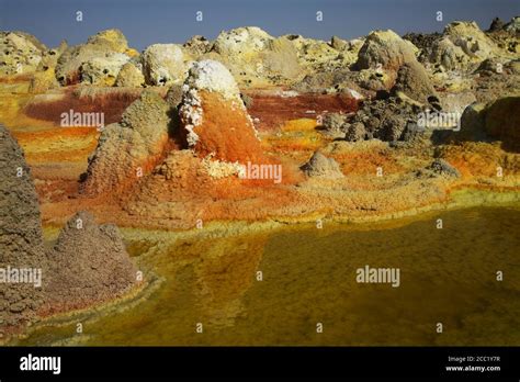 Ethiopia Danakil Desert Lake Assal Hornitos Stock Photo Alamy
