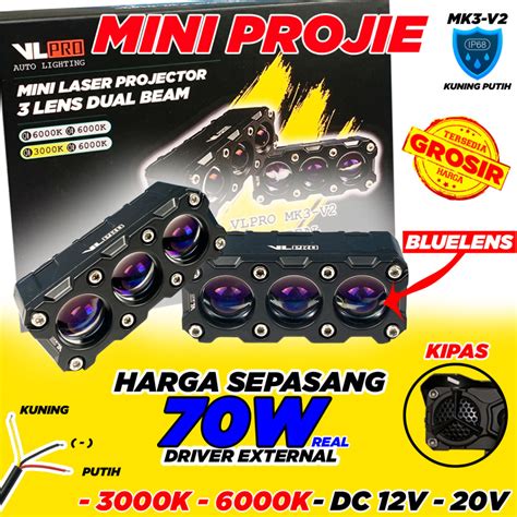 Jual Sepasang Mini Projie Mata Blue Lens Vlpro Mk V Bi Led Sql