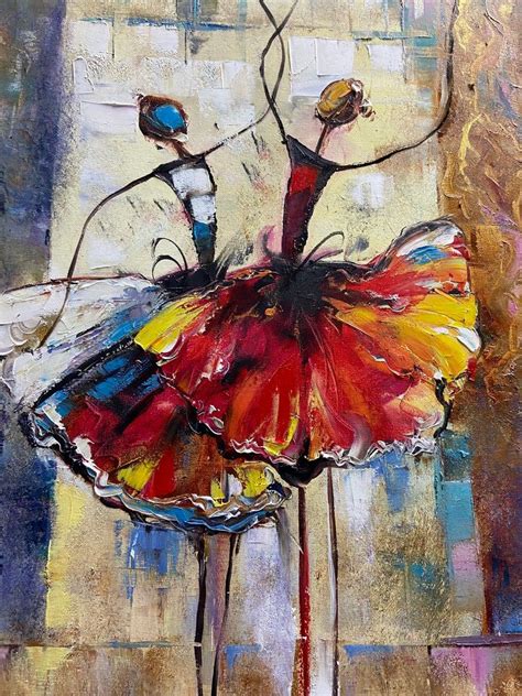 Abstract Ballerina Paintings On Canvas Dancer Art Abstract Etsy