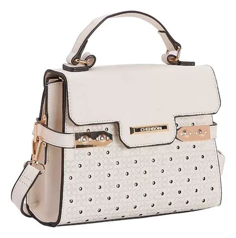 Bolsa Transversal Feminina Chenson 3483932 Monograma Bordado Cor Branco