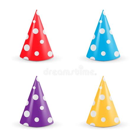 Realistic Party Hat Set Collection 3d Vector Illustration Isolated On