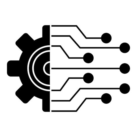 Premium Vector Black Digital Technology Icon