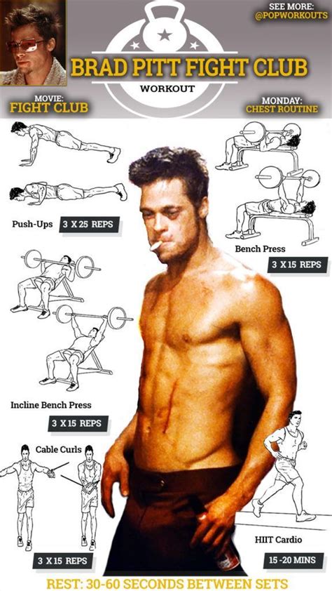 Brad Pitt Fight Club Body How To Get It Pop Workouts Fight Club