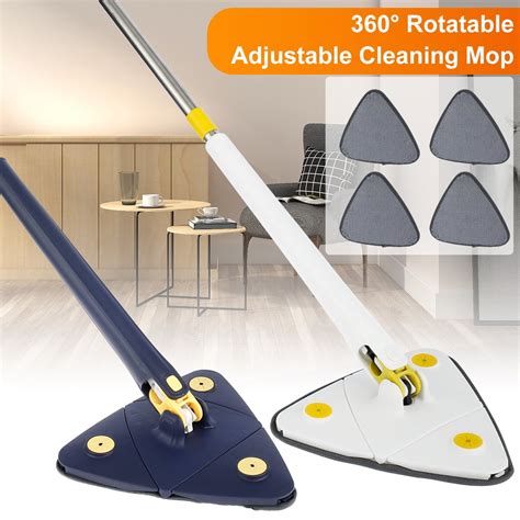 Lieonvis 360 Degree Rotatable Adjustable Cleaning Mop Long Handle