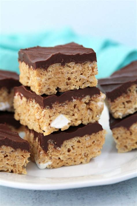 Chocolate Peanut Butter Rice Krispie Treats Love To Be In The Kitchen