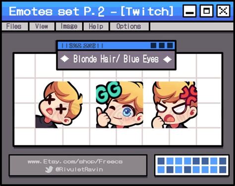 Blonde Hair Blue Eyes Emotes Set P Twitch Etsy