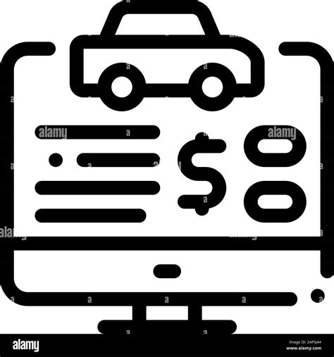 Online Car Buy Icon Vector Outline Illustration Stock Vector Image