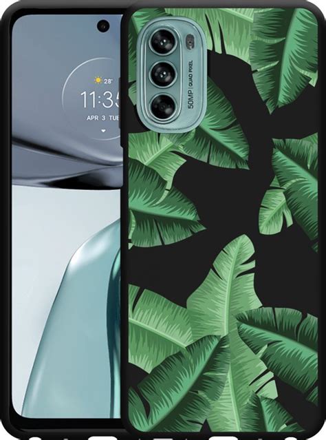 Motorola Moto G62 5G Hoesje Zwart Palm Leaves Designed By Cazy Bol