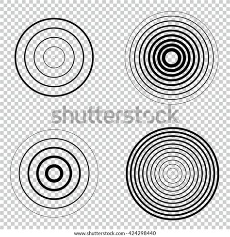 Radar Screen Concentric Circle Element Set Stock Vector Royalty Free