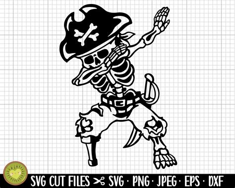 Dabbing Skeleton Pirate Svg Png Halloween Svg Png Birthday Svg Png