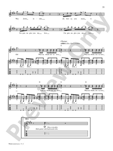 Whole Lotta Love Guitar Led Zeppelin Digital Sheet Music Download