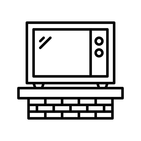 Microwave Vector Outline Icon Simple Stock Illustration Stock