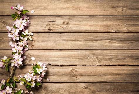 Laeacco Rustic Wood Flowers Photography Backdrop Floral Wooden Texture