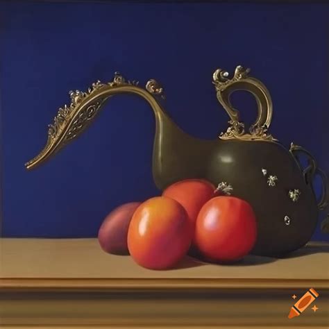 Purple Mango And Tomato Still Life Painting On Craiyon