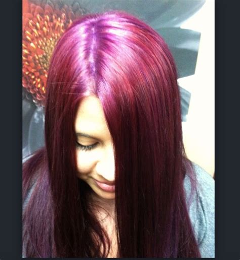 Super Cool Hair Colors Violet With Magenta Highlights Using Pravana