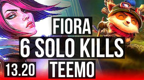 Fiora Vs Teemo Top Solo Kills M Mastery Games Na