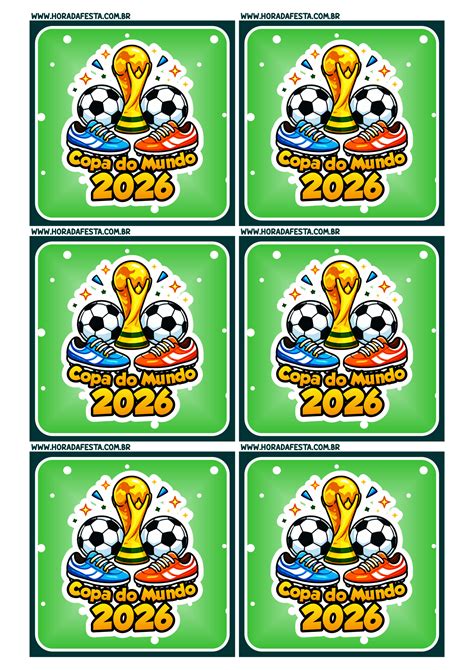 Decoração Copa Do Mundo 2026 - Copa do mundo 2026 adesivo quadrado para decoração etiquetas e tags ...