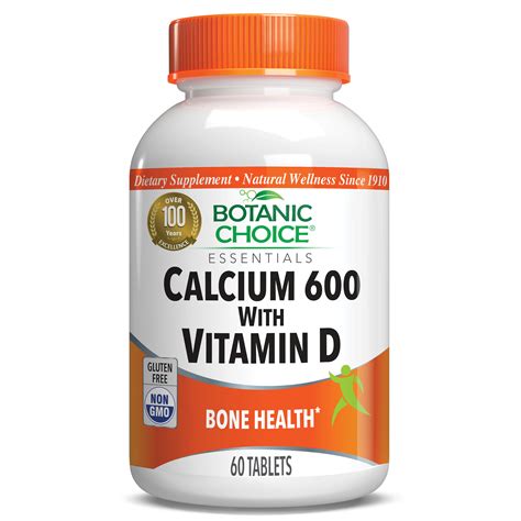 Buy Calcium 600 With Vitamin D 60 Tablets Botanic Choice