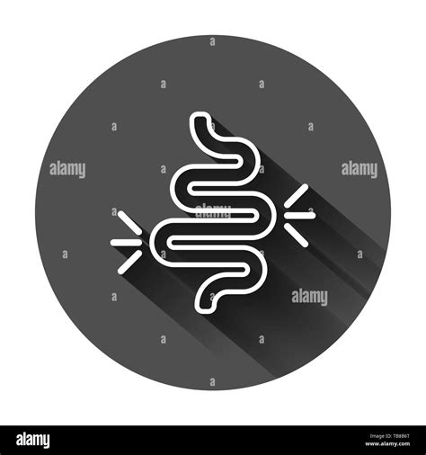 Gut Constipation Icon In Flat Style Colitis Vector Illustration On