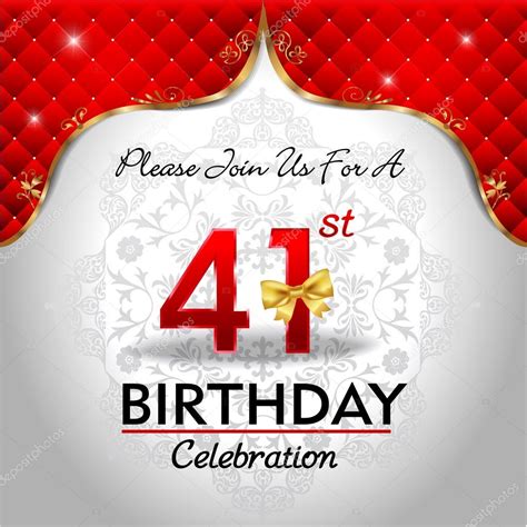 Comemorando o aniversário de 41 anos — Vetor de Stock © atulvermabhai ...