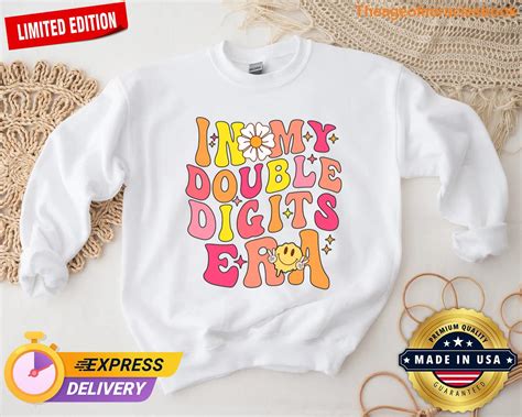 In My Double Digits Era Funny Groovy 10th Birthday Girl T Shirt