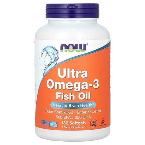 Ультра Омега 3 Ultra Omega 3 500 EPA 250 DHA 180 капсул NOW Foods