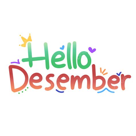 Hand Drawn Cute Hello December Lettering Hello December December