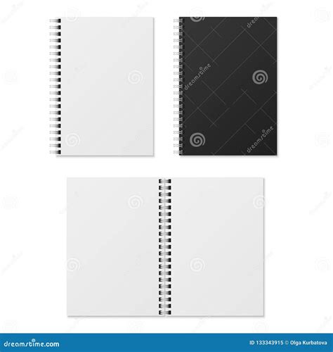 Cuaderno Realista Cuadernos Espirales Abiertos Y Cerrados En Blanco De