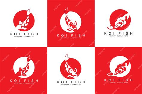 Diseño De Logotipo De Peces Koi Vector De Peces Ornamentales Ornamento De Acuario Ilustración