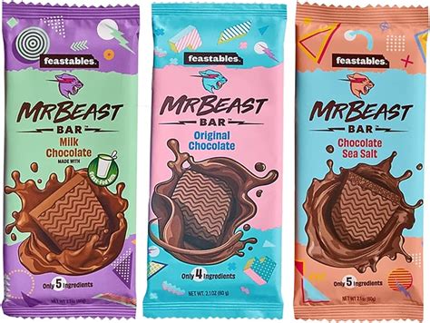 Feastables Beast Bar Milk Chocolate Crunch, Milk Chocolate, Original ...