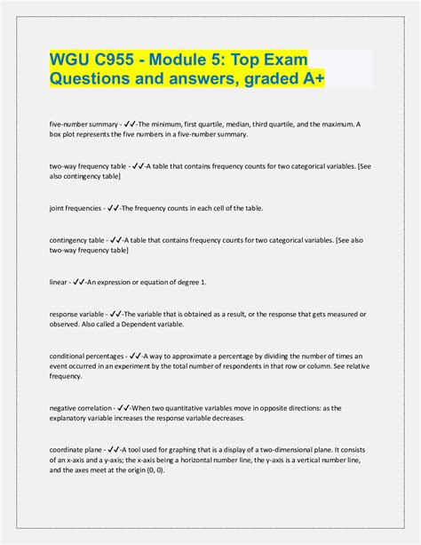 WGU C955 Module 5 Top Exam Questions And Answers Graded A