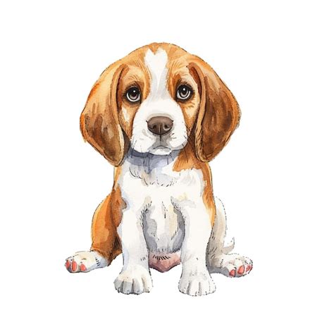 Premium Vector Cute Beagle Vector Illustration In Watercolour Style