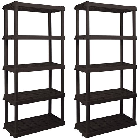 Hyper Tough Large 5 Tier Shelving Unit W36 X D18 X H74 Interlocking Multipurpose Organizer