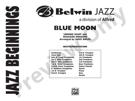 Blue Moon: Score: Jazz Ensemble Score - Digital Sheet Music Download