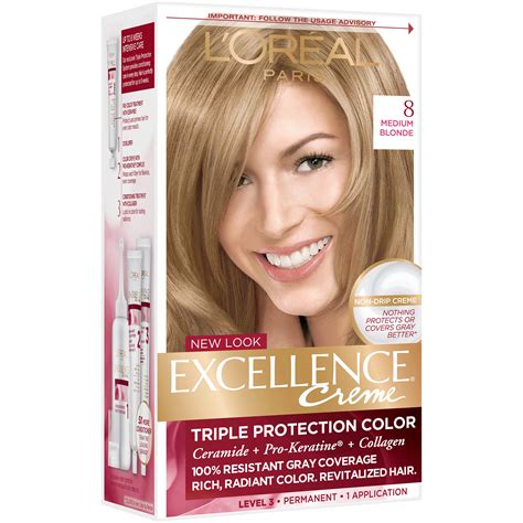 L Oréal Paris Excellence Créme Permanent Hair Color 8 Medium Blonde Shop Hair color at H E B