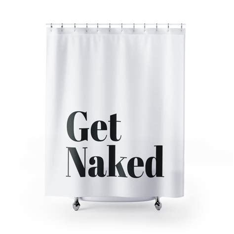 Get Naked Shower Curtain Naked Quote Shower Curtain Black Etsy