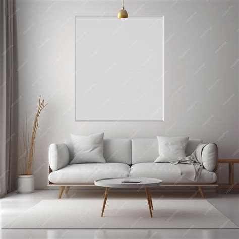 Premium AI Image | A white living room with a white couch and a white rug.