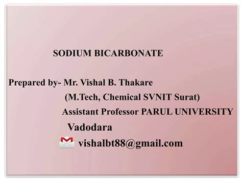 Sodium Bicarbonate Ppt