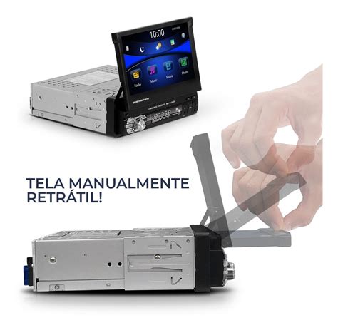 Mp Central Multimidia Pol Radio Bluetooth Din Retratil Az