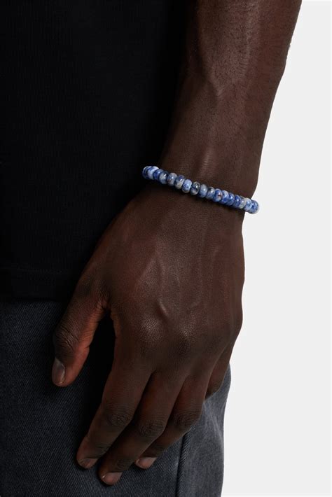 Blue Bead Bracelet White Mens Bracelets Shop Bead Bracelets At