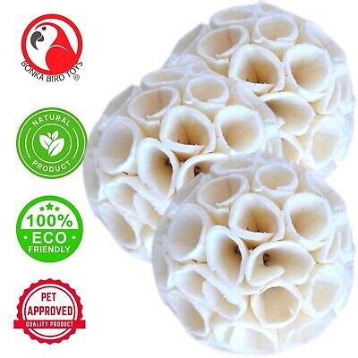 1215 Pk3 Natural Sola Crepe Ball Chew Shred Foraging Parrot Cockatiel