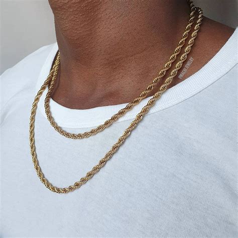 5mm Rope Chain Gold Rope chain Mens thick 18k gold chain | Etsy