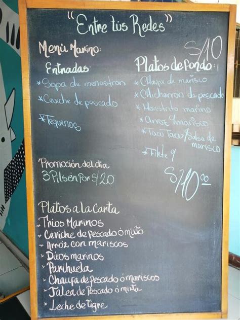 Menu At Cevicheria Entre Tus Redes Restaurant Miraflores