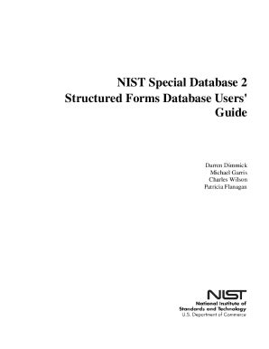 Fillable Online Nist Special Database Structured Forms Database Users