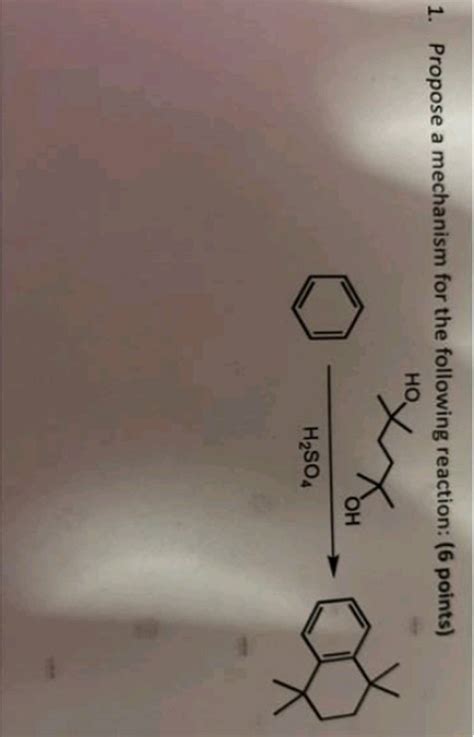 1 Propose A Mechanism For The Following Reaction 6 Points Filo