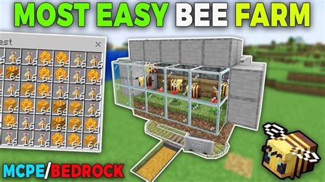 Most Easy Bee Farm Minecraft 1 19 Honey Farm Pocket Edition Bedrock Edition Youtube