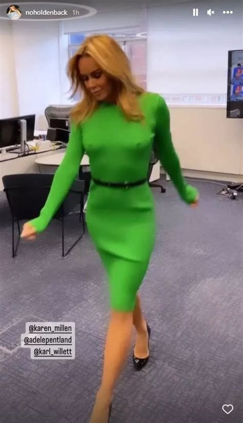 Amanda Holden 51 Ditches Bra In Dress Turned See Through For Eye