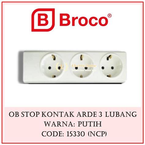 Jual Broco Stop Kontak Arde 3 Lubang Putih 15330 Ncp Socket 2p