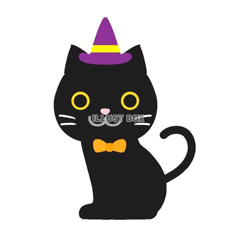 無料イラスト ハロウィン黒猫 透過png