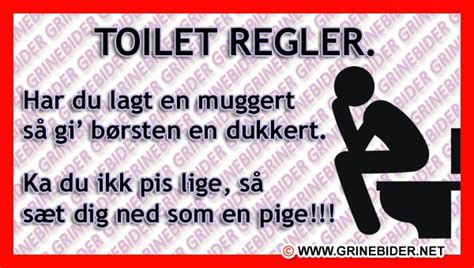 Toilet Regler Billedsjov Sjov Tekster